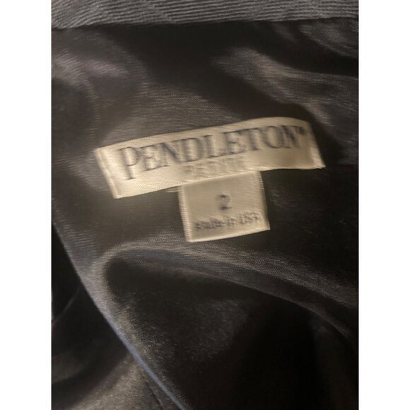 VTG Women's Pendleton Size 2 Petite Blue Gray Pencil Virgin Wool Dress Lined EUC - Picture 9 of 10